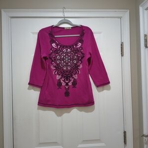 Blue Canyon Y2k Pink Emblished XL Top